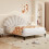 (4ft6 Double, Beige) Double Upholstered Velvet Bed 2