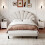 (4ft6 Double, Beige) Double Upholstered Velvet Bed 4