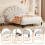 (4ft6 Double, Beige) Double Upholstered Velvet Bed 5
