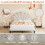 (4ft6 Double, Beige) Double Upholstered Velvet Bed 6