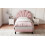 (3ft Single, Pink) Double Upholstered Velvet Bed 11