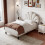(3ft Single, Beige) Double Upholstered Velvet Bed 4