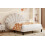 (4ft6 Double, Beige) Double Upholstered Velvet Bed 11