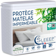 Sleeep Bamboo Fibre Oeko-Tex Mattress Protector, Queen Size, 100% Waterproof, Hypoallergenic, Anti-Dust Mite, Eco-Friendly, Ultra Soft, Machine
