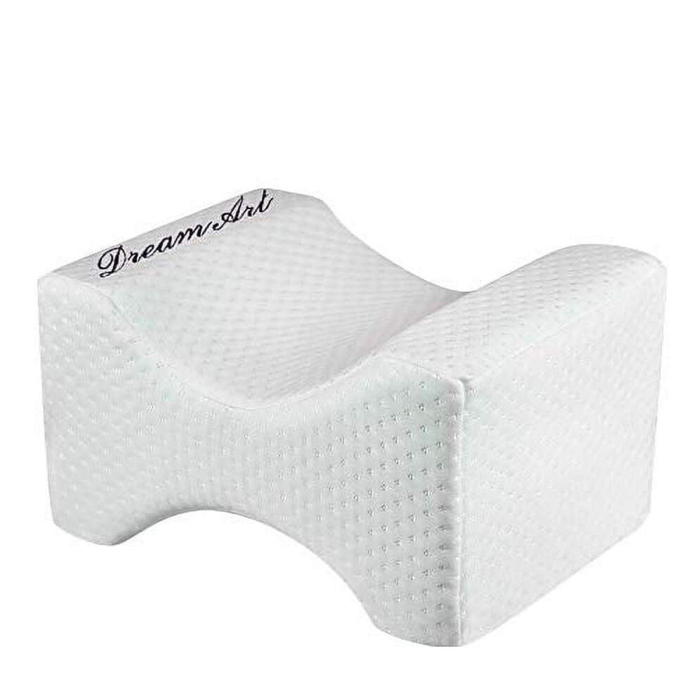 Dream Art Knee Pillow For Side Sleepers - 100% Memory Foam Wedge Contour - Leg Pillows For Sleeping - Spacer Cushion For Spine Alignment, Back Pain, Pregnancy