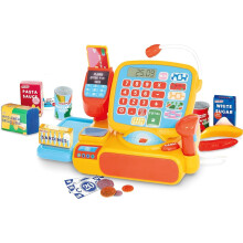 Casdon Cash Register. Toy Shopping Till Set with Working Calculator, Scanner, Pretend Money, Play Food, and More. Suitable for Preschool Toys. Playset
