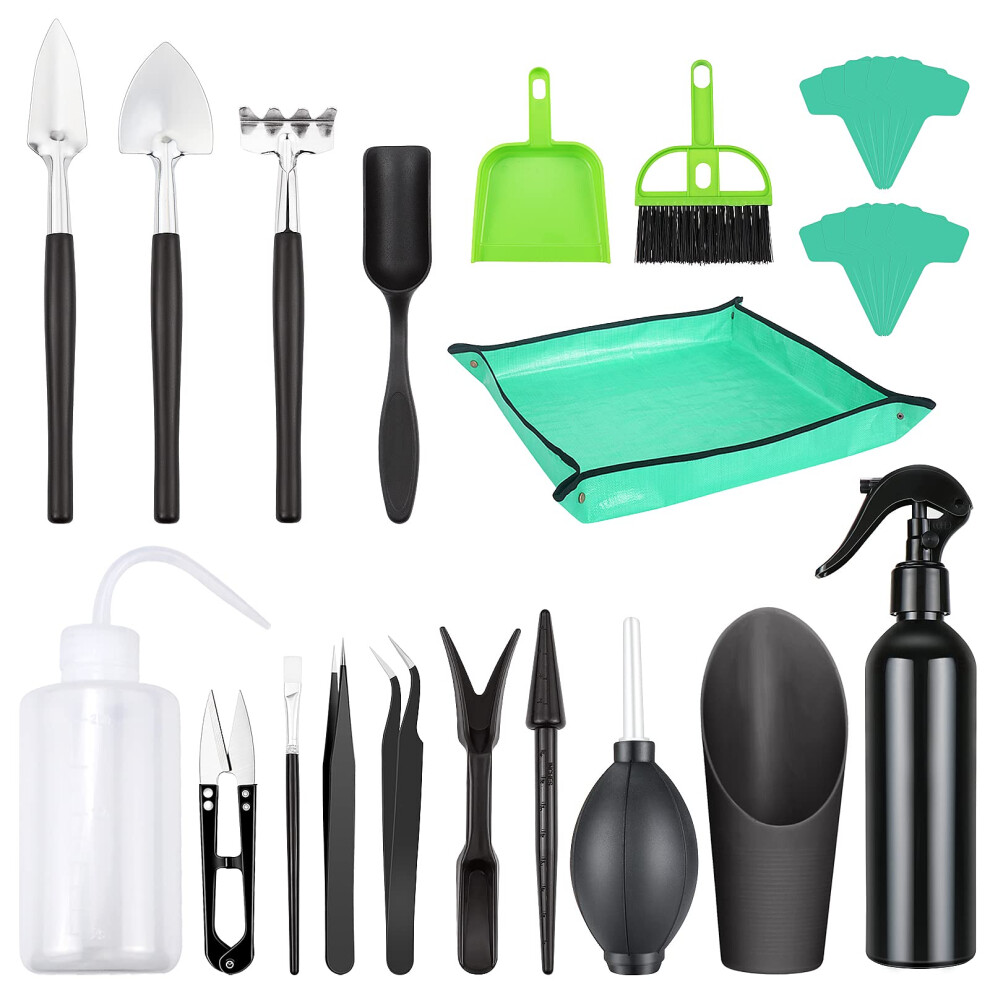 Hysagtek Succulent Tools Set, 26 Pcs Mini Garden Hand Transplanting Tools Set Miniature Planting Gardening Kit for Indoor Outdoor Miniature Fairy-image-OPC-PGMM5HD-NEW