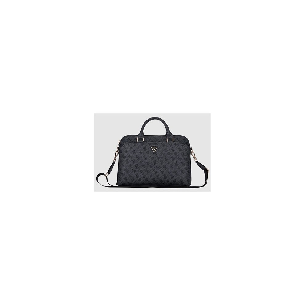 Guess 4G Triangle Logo Zipper Pocket 15" Laptop Bag Black - GUCB15P4DPTK