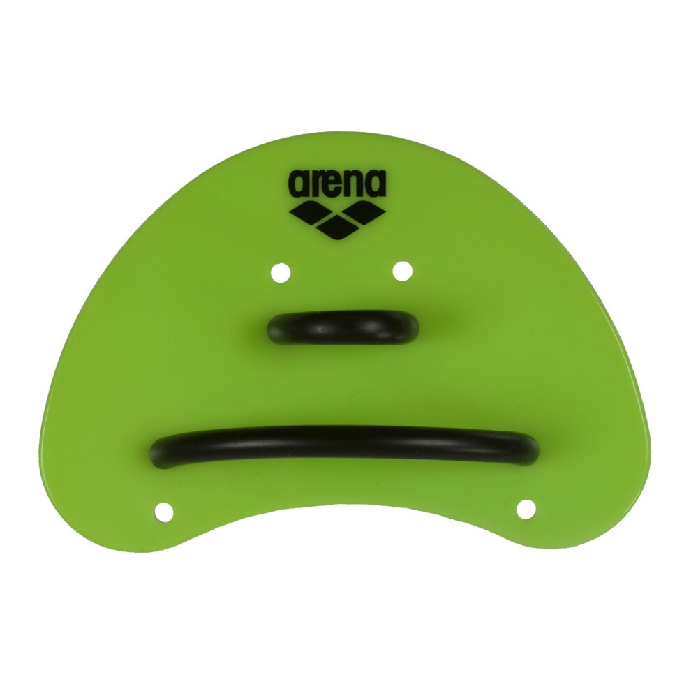 arena Finger Paddle Elite Swimming Paddles, Pool Training Accessory, Pool Paddles with Adjustable Straps, Uncovered Palm, Acid Lime-Black