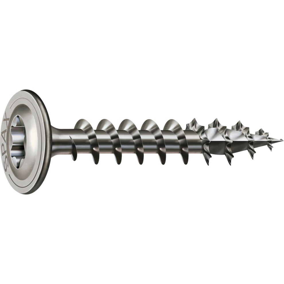 SPAX Wirox Hi.Force wood screw, diameter 6 mm, flat head, T-Star plus, cut tip 6 x 40 mm, pack of 200