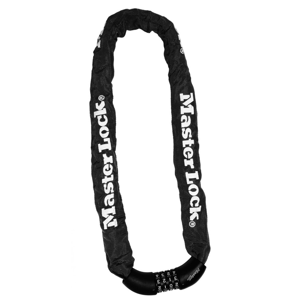 Master Lock Bike Chain Lock, Combination Lock, 90 cm Chain 8392EURDPRO - Use with Electric, Mountain, Road, Folding Bikes, Black