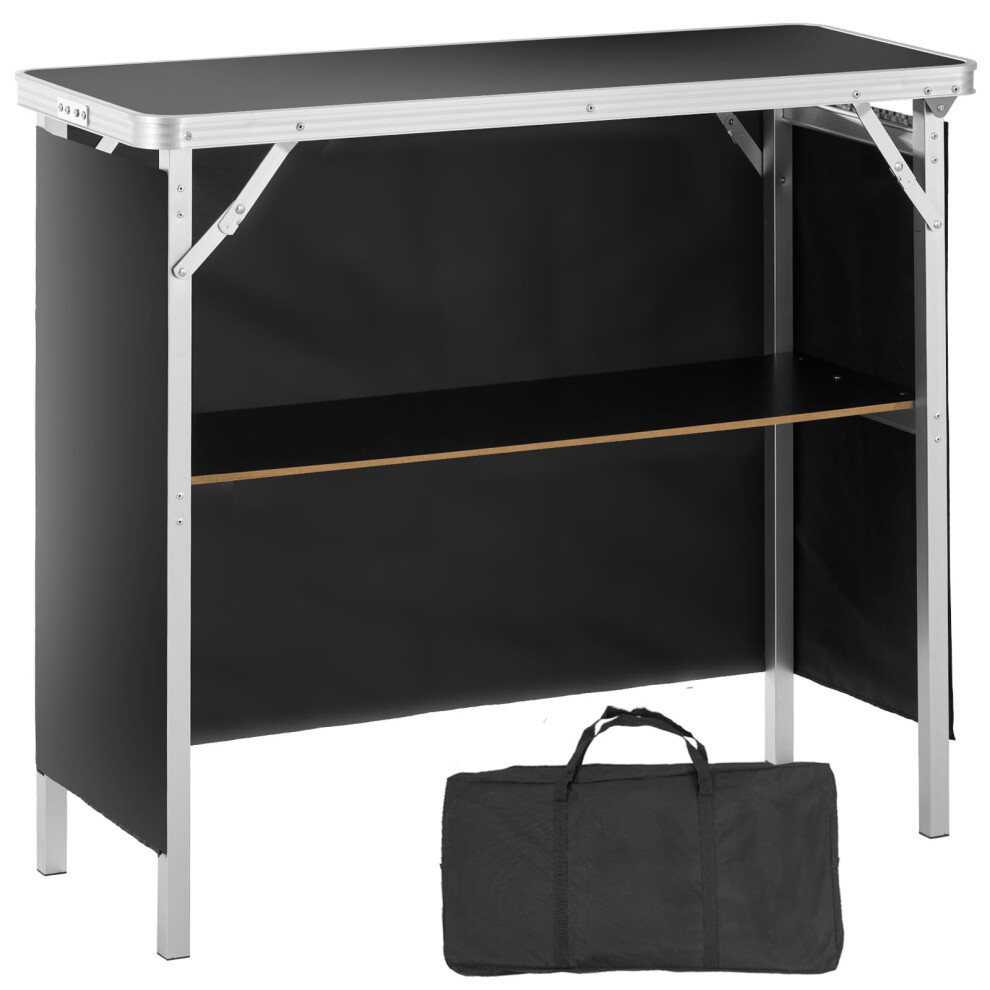 VEVOR Portable Tradeshow Podium Table, 38.39" x 15.16" x 34.25", Display Exhibition Counter Stand Booth Fair with Wall, Foldable Promotion Retail Bar