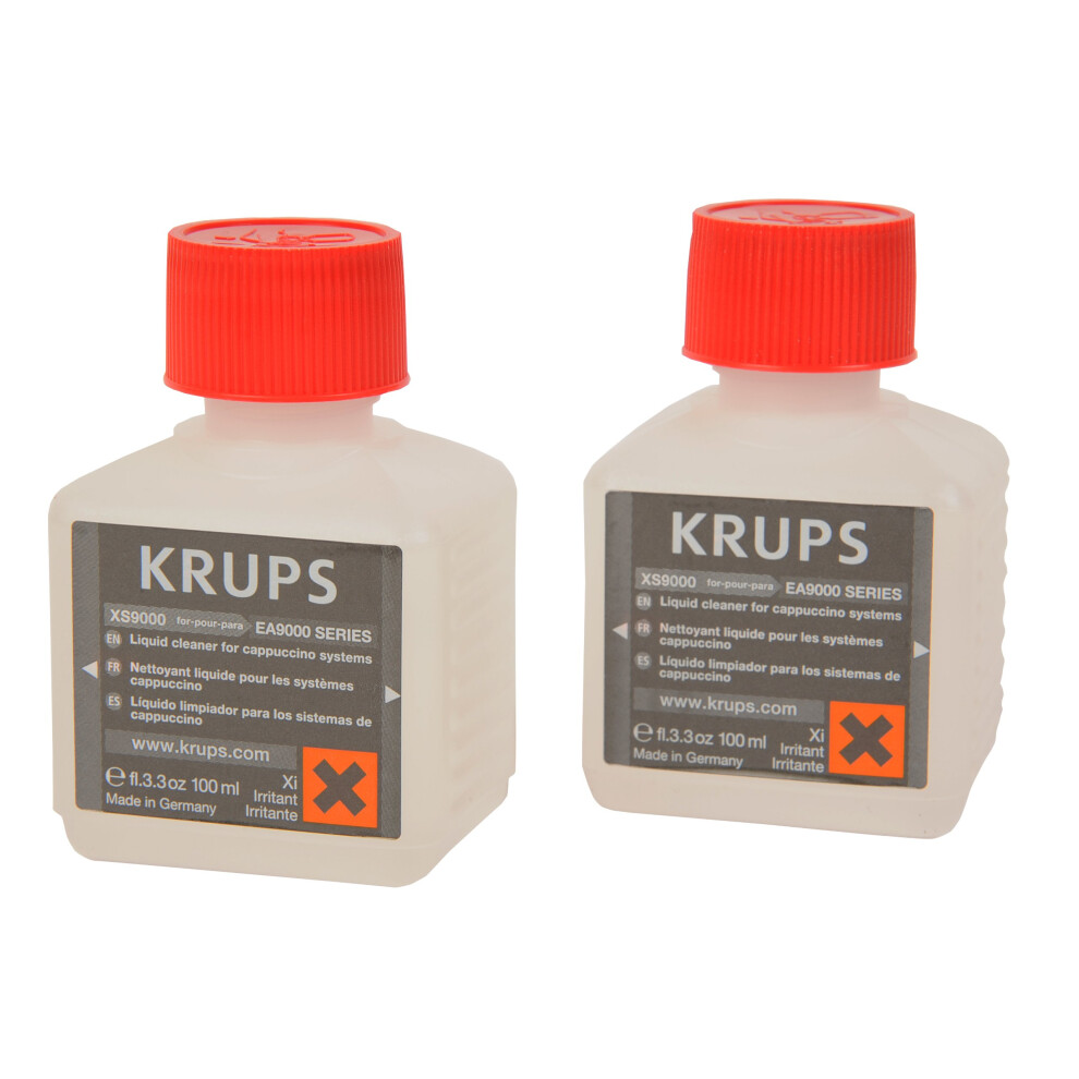 Krups Genuine Coffee Machine Liquid Cleaner (2 x 100ml Bottles) transparent
