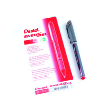 Pentel Energel Plus Roller Ball Pen (Medium) - Red (Pack of 12 pens)