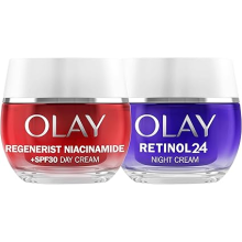 Olay Regenerist Niacinamide Day Cream Face Moisturiser SPF 30 50ml + Retinol 24 Night Cream Face Moisturiser 50ml, Skin