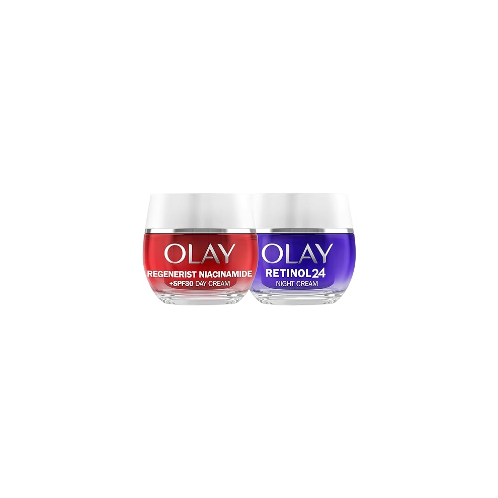 Olay Regenerist Niacinamide Day Cream Face Moisturiser SPF 30 50ml + Retinol 24 Night Cream Face Moisturiser 50ml, Skin