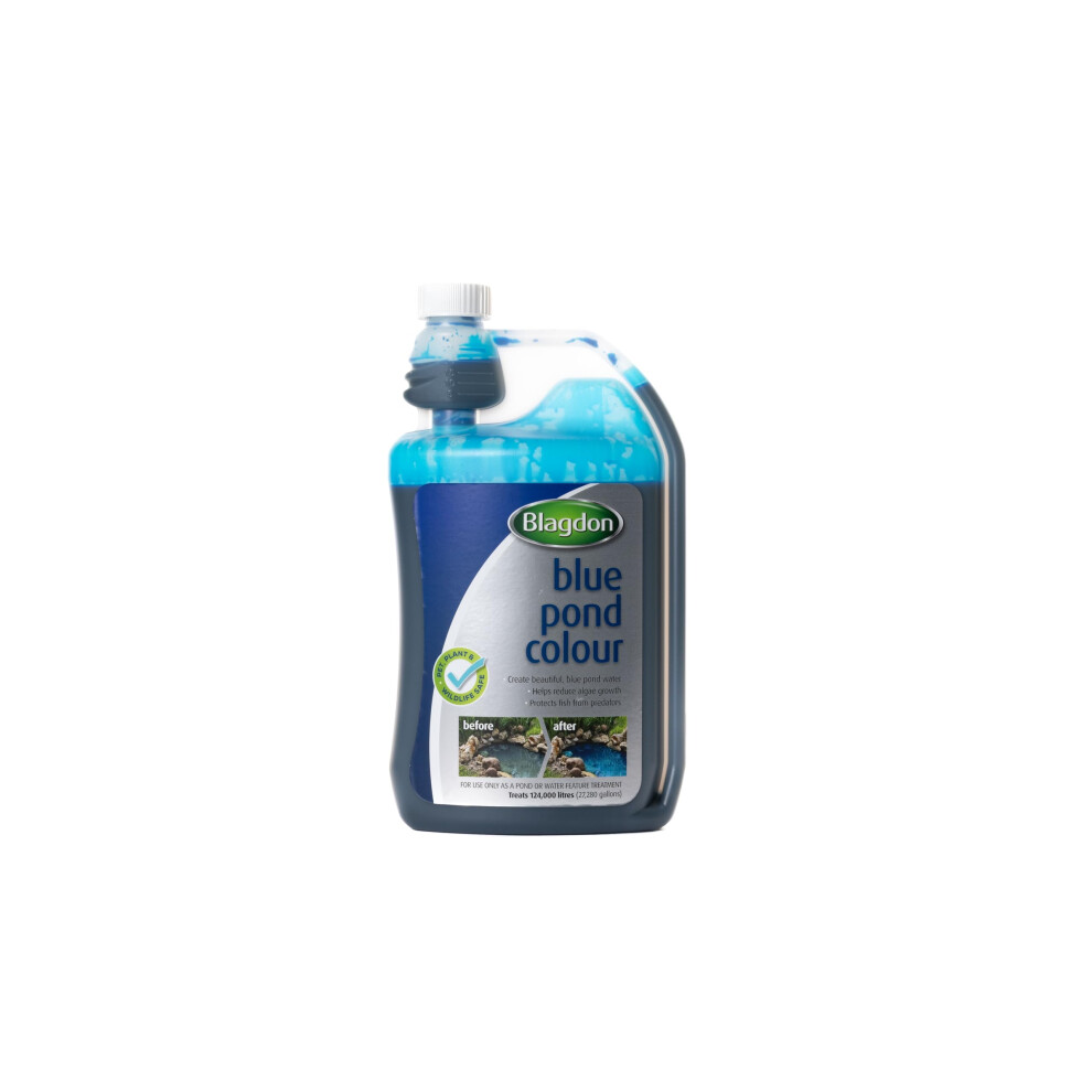 Blagdon Blue Pond Water Colour, Reduces Algae Growth, Helps Protect Fish from Predators, 1,000ml, treats 124,000 litres