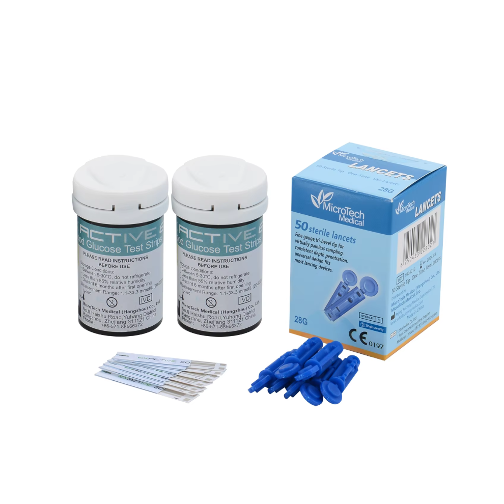 (50 Blood Sugar Test Strips) EXACTIVE EQ IMPULSE Home Blood Glucose Monitor Digital Diabetes Meter Blood Sugar Measuring Test Strips Lancets
