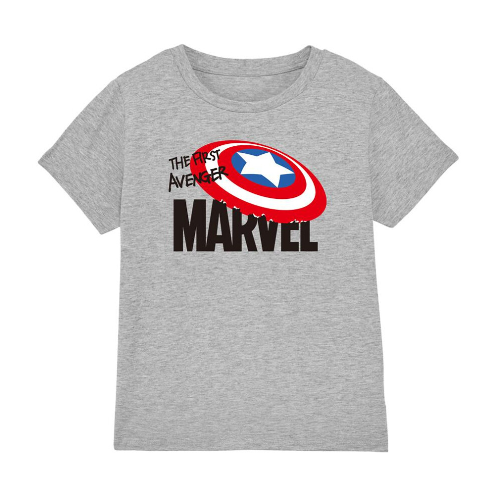 (7-8 Years, Heather Grey) Captain America Childrens/Kids First Avenger T-Shirt