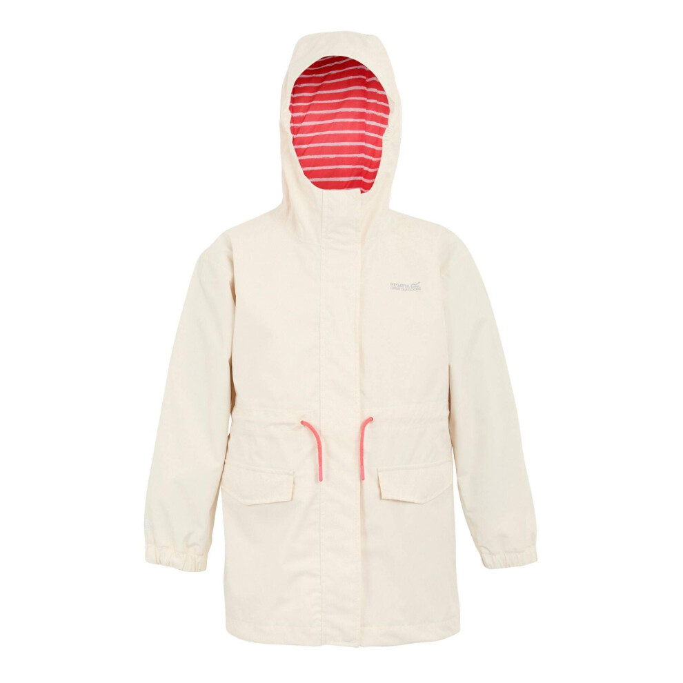 (3-4 Years, Light Vanilla/Peach Bloom/White) Regatta Childrens/Kids Ballina Stripe Waterproof Jacket