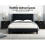 ELFORDSON ELFORDSON Bedside Table Hamptons Nightstand Storage Side End 2 Drawers Black 3