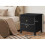 ELFORDSON ELFORDSON Bedside Table Hamptons Nightstand Storage Side End 2 Drawers Black 6