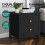 ELFORDSON ELFORDSON Bedside Table Hamptons Nightstand Storage Side End 2 Drawers Black 2
