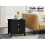 ELFORDSON ELFORDSON Bedside Table Hamptons Nightstand Storage Side End 2 Drawers Black 7