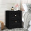 ELFORDSON ELFORDSON Bedside Table Hamptons Nightstand Storage Side End Cabinet Black 1