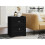 ELFORDSON ELFORDSON Bedside Table Hamptons Nightstand Storage Side End Cabinet Black 3