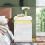 ELFORDSON ELFORDSON Bedside Table RGB LED Nightstand 3 Drawers 4 Side High Gloss White 10