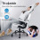 ELFORDSON ELFORDSON Massage Office Chair Executive Computer PU Leather White 6