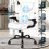 ELFORDSON ELFORDSON Massage Office Chair Executive Computer PU Leather White 1