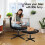 ELFORDSON ELFORDSON Office Chair Computer Executive Seat Work Ottoman Fabric Black 2