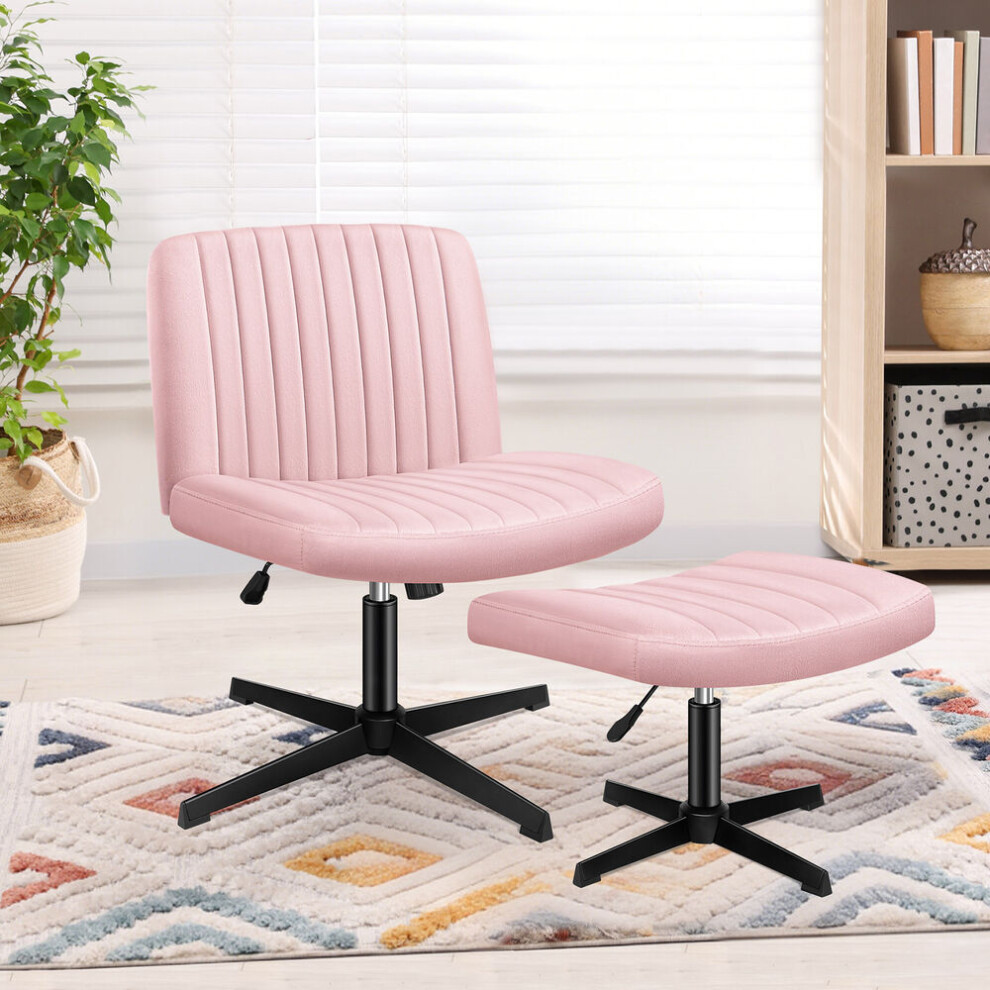 ELFORDSON Office Chair Computer Executive Seat Work Ottoman Velvet Pink-image-OPC-PFY9G2Y-NEW