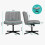 ELFORDSON ELFORDSON Office Chair Computer Executive Seat Work Ottoman Fabric Grey 7