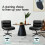 ELFORDSON ELFORDSON Office Chair Computer Cross-legged Seat Work Ottoman PU Leather Black 10