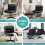 ELFORDSON ELFORDSON Office Chair Computer Cross-legged Seat Work Ottoman PU Leather Black 8