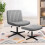 ELFORDSON ELFORDSON Office Chair Computer Executive Seat Work Ottoman Fabric Grey 1