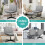 ELFORDSON ELFORDSON Office Chair Computer Executive Seat Work Ottoman Fabric Grey 6