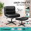 ELFORDSON ELFORDSON Office Chair Computer Cross-legged Seat Work Ottoman PU Leather Black 5