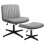 ELFORDSON ELFORDSON Office Chair Computer Executive Seat Work Ottoman Fabric Grey 11