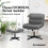 ELFORDSON ELFORDSON Office Chair Computer Cross-legged Seat Work Ottoman PU Leather Grey 11