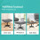 ELFORDSON ELFORDSON Office Chair Computer Cross-legged Seat Work Ottoman PU Leather Grey 7
