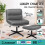 ELFORDSON ELFORDSON Office Chair Computer Cross-legged Seat Work Ottoman PU Leather Grey 5