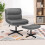 ELFORDSON ELFORDSON Office Chair Computer Cross-legged Seat Work Ottoman PU Leather Grey 1