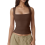 Women'S Square Neck Sleeveless Tank Tops Basic Tight T-Shirts 2