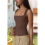 Women'S Square Neck Sleeveless Tank Tops Basic Tight T-Shirts 5