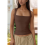 Women'S Square Neck Sleeveless Tank Tops Basic Tight T-Shirts 8