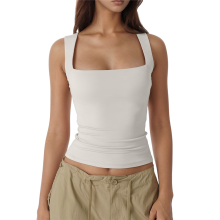 Women'S Square Neck Sleeveless Tank Tops Basic Tight T-Shirts